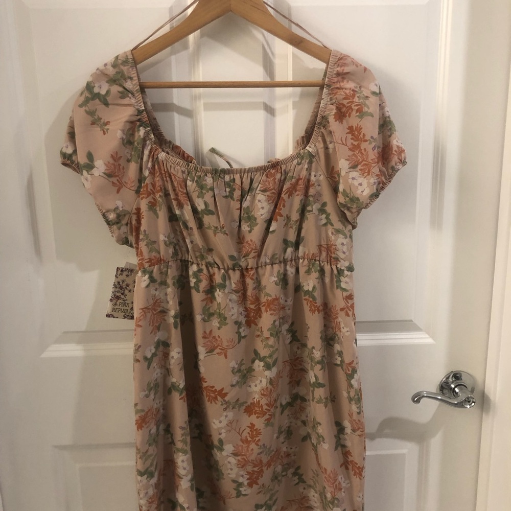 Pink Republic Pink Floral Dress with Puff Cap Sleeves - Picture 8 of 15